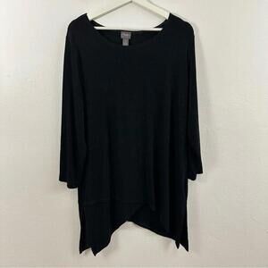 Chico’s Travelers Women’s Asymmetrical Black Top Size 3 XL
